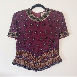 Vintage Papéll Boutique Evening Beaded Top